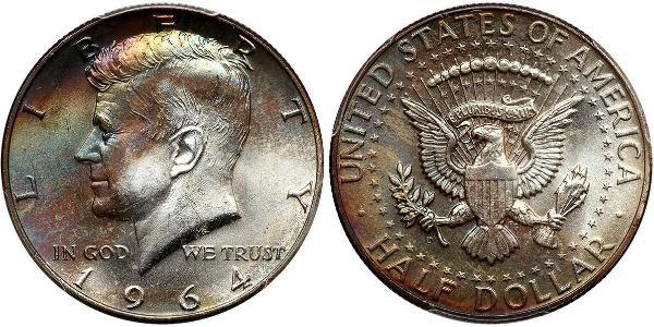 1/2 Долар США (1776 - ) Срібло Джон Фітцджеральд Кеннеді  (1917-1963)