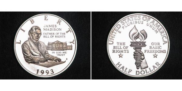 1/2 Долар США (1776 - ) Срібло Джеймс Медісон (1751 - 1836)
