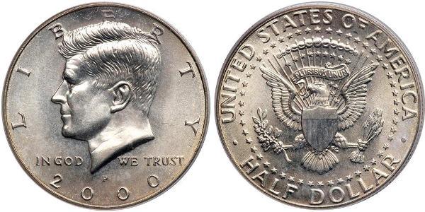 1/2 Долар США (1776 - ) Срібло Джон Фітцджеральд Кеннеді  (1917-1963)