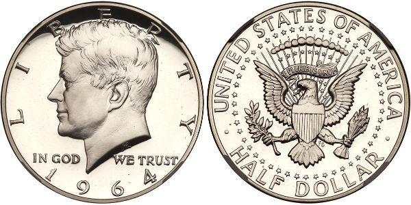 1/2 Долар США (1776 - ) Срібло Джон Фітцджеральд Кеннеді  (1917-1963)