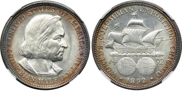 1/2 Долар США (1776 - ) Срібло Христофор Колумб (1451 - 1506)