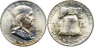1/2 Доллар США (1776 - ) Серебро Франклин Делано Рузвельт (1882-1945)