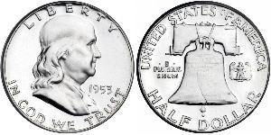 1/2 Доллар США (1776 - ) Серебро Франклин Делано Рузвельт (1882-1945)