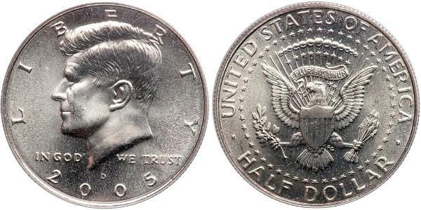1/2 Доллар США (1776 - ) Серебро Джон Фицджеральд Кеннеди (1917-1963)