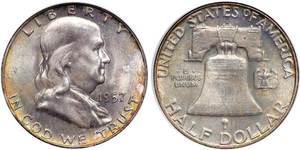 1/2 Доллар США (1776 - ) Серебро Франклин Делано Рузвельт (1882-1945)