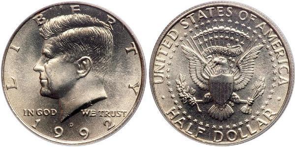 1/2 Доллар США (1776 - ) Серебро Джон Фицджеральд Кеннеди (1917-1963)