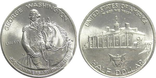 1/2 Доллар США (1776 - ) Серебро Джордж Вашингтон