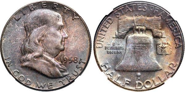 1/2 Доллар США (1776 - ) Серебро Франклин Делано Рузвельт (1882-1945)