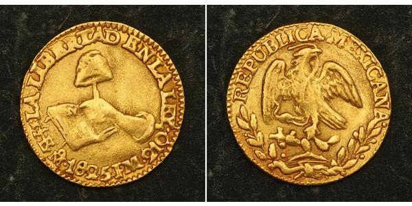 1/2 Ескудо Second Federal Republic of Mexico (1846 - 1863) Золото 
