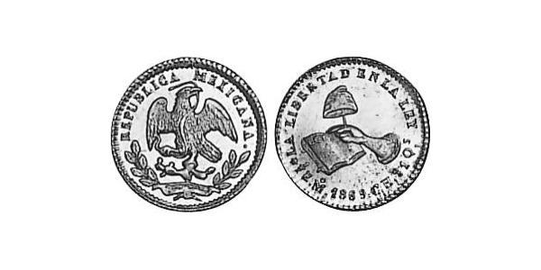 1/2 Ескудо Second Federal Republic of Mexico (1846 - 1863) Золото 
