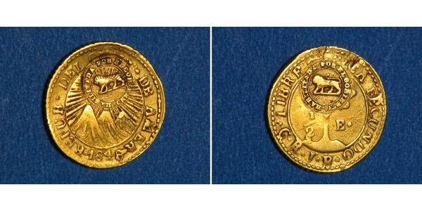 1/2 Ескудо Коста-Ріка / Центральноамериканська федерація (1823 - 1838) / Гватемала Золото 