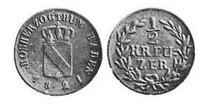 1/2 Крейцер Велике герцогство Баден (1806-1918) Мідь 