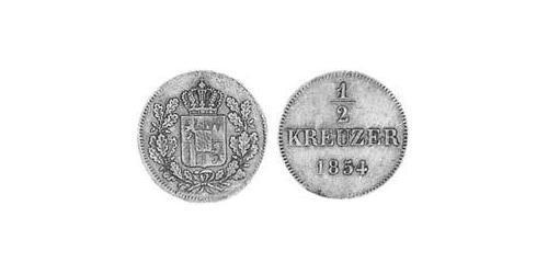 1/2 Крейцер Королівство Баварія (1806 - 1918) Мідь Максиміліан II (король Баварії)(1811 - 1864)