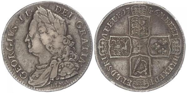 1/2 Крона(английская) Королевство Великобритания (1707-1801) Золото Георг II (1683-1760)
