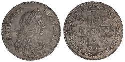 1/2 Крона(английская) Королевство Англия (927-1649,1660-1707) Серебро Карл II (1630-1685)