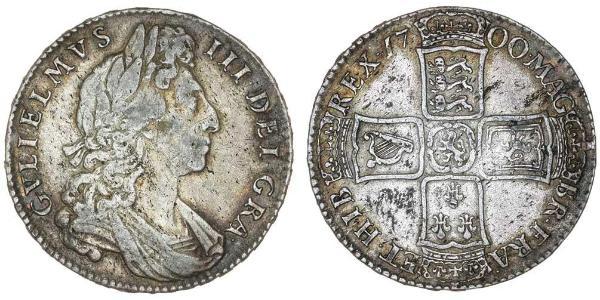 1/2 Крона(английская) Королевство Англия (927-1649,1660-1707) Серебро Вильгельм III (1650-1702)