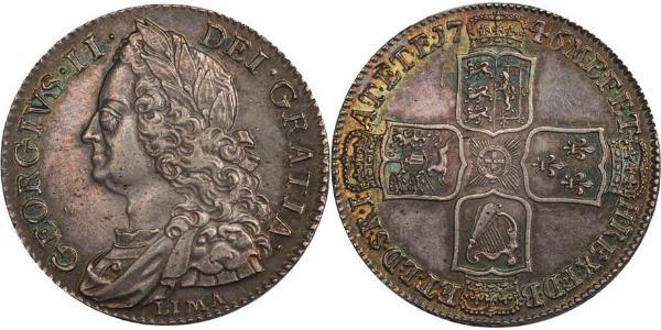 1/2 Крона(английская) Королевство Великобритания (1707-1801) Серебро Георг II (1683-1760)