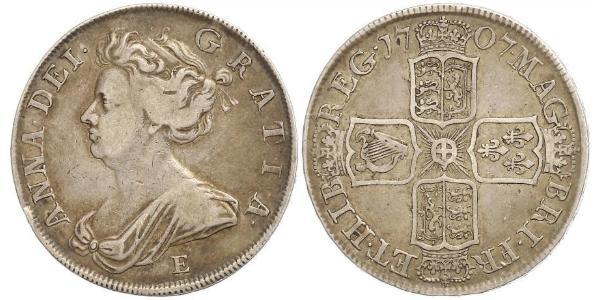 1/2 Крона(английская) Королевство Великобритания (1707-1801) Серебро Анна (королева Великобритании)(1665-1714)