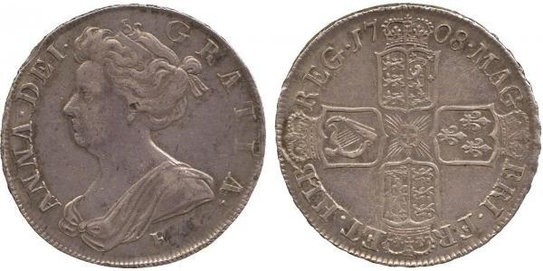 1/2 Крона(английская) Королевство Великобритания (1707-1801) Серебро Анна (королева Великобритании)(1665-1714)