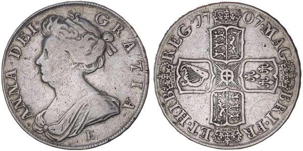 1/2 Крона(английская) Королевство Великобритания (1707-1801) Серебро Анна (королева Великобритании)(1665-1714)