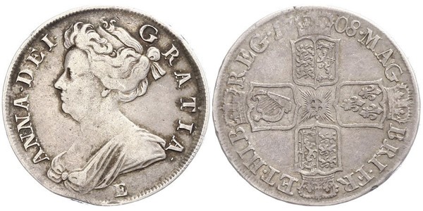 1/2 Крона(английская) Королевство Великобритания (1707-1801) Серебро Анна (королева Великобритании)(1665-1714)