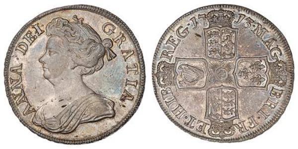 1/2 Крона(английская) Королевство Великобритания (1707-1801) Серебро Анна (королева Великобритании)(1665-1714)