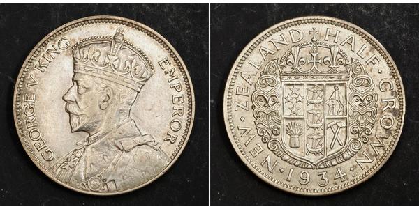 1/2 Крона(английская) Новая Зеландия Серебро Георг V (1865-1936)