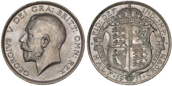1/2 Крона(английская) Соединённое королевство Великобритании и Ирландии (1801-1922) Серебро Георг V (1865-1936)