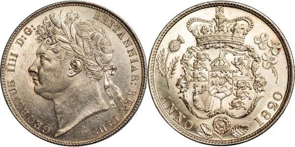 1/2 Крона(английская) Соединённое королевство Великобритании и Ирландии (1801-1922) Серебро Георг IV (1762-1830)