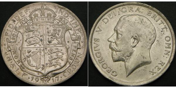 1/2 Крона(английская) Соединённое королевство Великобритании и Ирландии (1801-1922) Серебро Георг V (1865-1936)