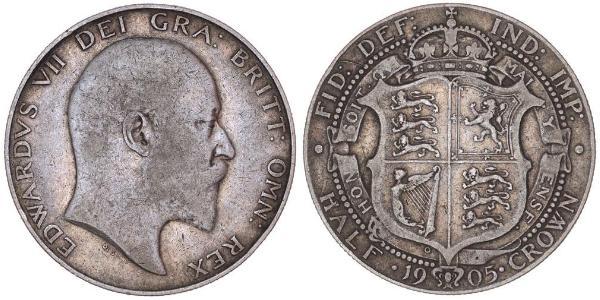 1/2 Крона(английская) Соединённое королевство Великобритании и Ирландии (1801-1922) Серебро Эдуард VII (1841-1910)