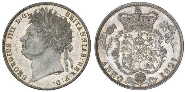1/2 Крона(английская) Соединённое королевство Великобритании и Ирландии (1801-1922) Серебро Георг IV (1762-1830)