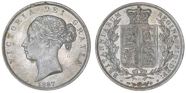 1/2 Крона(английская) Соединённое королевство Великобритании и Ирландии (1801-1922) Серебро Виктория (1819 - 1901)