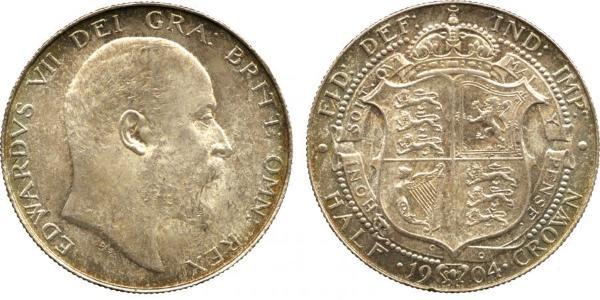 1/2 Крона(английская) Соединённое королевство Великобритании и Ирландии (1801-1922) Серебро Эдуард VII (1841-1910)