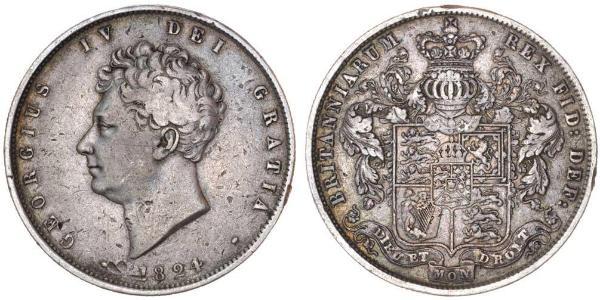 1/2 Крона(английская) Соединённое королевство Великобритании и Ирландии (1801-1922) Серебро Георг IV (1762-1830)