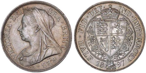 1/2 Крона(английская) Соединённое королевство Великобритании и Ирландии (1801-1922) Серебро Виктория (1819 - 1901)