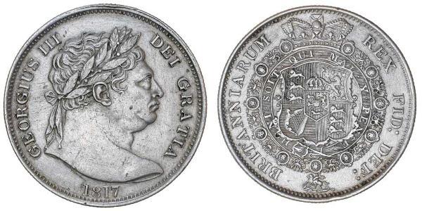1/2 Крона(английская) Соединённое королевство Великобритании и Ирландии (1801-1922) Серебро Георг III (1738-1820)