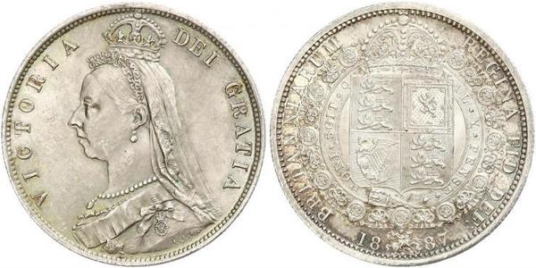 1/2 Крона(английская) Соединённое королевство Великобритании и Ирландии (1801-1922) Серебро Виктория (1819 - 1901)