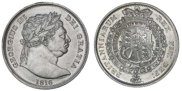 1/2 Крона(английская) Соединённое королевство Великобритании и Ирландии (1801-1922) Серебро Георг III (1738-1820)