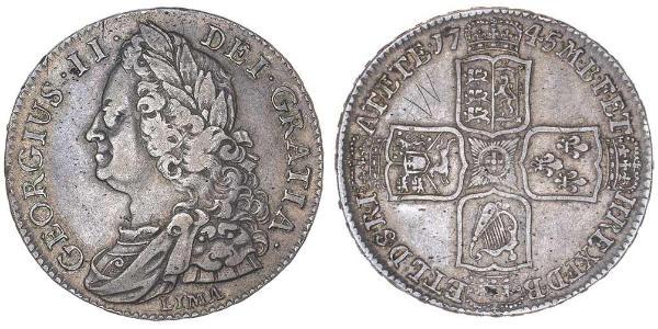 1/2 Крона(англійська) Королівство Великобританія (1707-1801) Золото Георг II (1683-1760)
