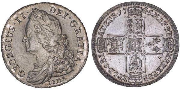 1/2 Крона(англійська) Королівство Великобританія (1707-1801) Золото Георг II (1683-1760)