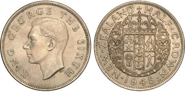 1/2 Крона(англійська) Нова Зеландія Нікель/Мідь Георг VI (1895-1952)