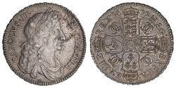 1/2 Крона(англійська) Королівство Англія (927-1649,1660-1707) Срібло Карл II (1630-1685)
