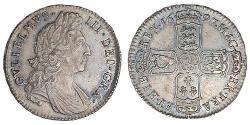 1/2 Крона(англійська) Королівство Англія (927-1649,1660-1707) Срібло Вільгельм III (1650-1702)