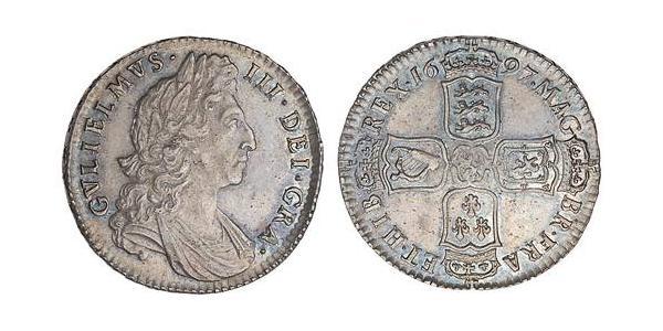 1/2 Крона(англійська) Королівство Англія (927-1649,1660-1707) Срібло Вільгельм III (1650-1702)