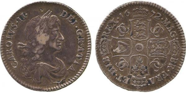 1/2 Крона(англійська) Королівство Англія (927-1649,1660-1707) Срібло Карл II (1630-1685)