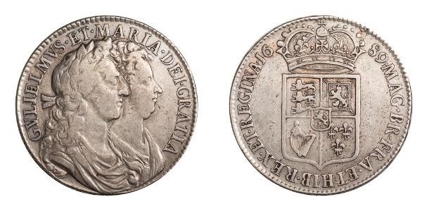 1/2 Крона(англійська) Королівство Англія (927-1649,1660-1707) Срібло Вільгельм III (1650-1702)