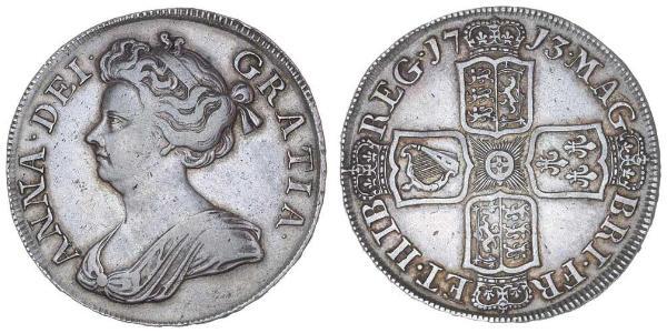 1/2 Крона(англійська) Королівство Великобританія (1707-1801) Срібло Анна Стюарт(1665-1714)