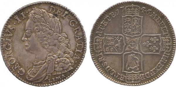 1/2 Крона(англійська) Королівство Великобританія (1707-1801) Срібло Георг II (1683-1760)