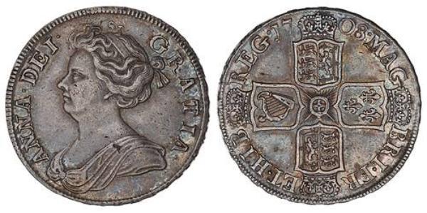 1/2 Крона(англійська) Королівство Великобританія (1707-1801) Срібло Анна Стюарт(1665-1714)